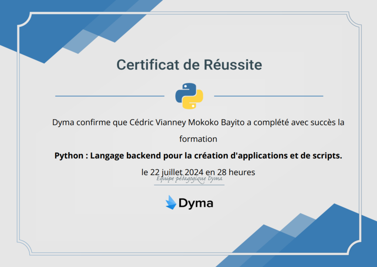 foto attestato Python