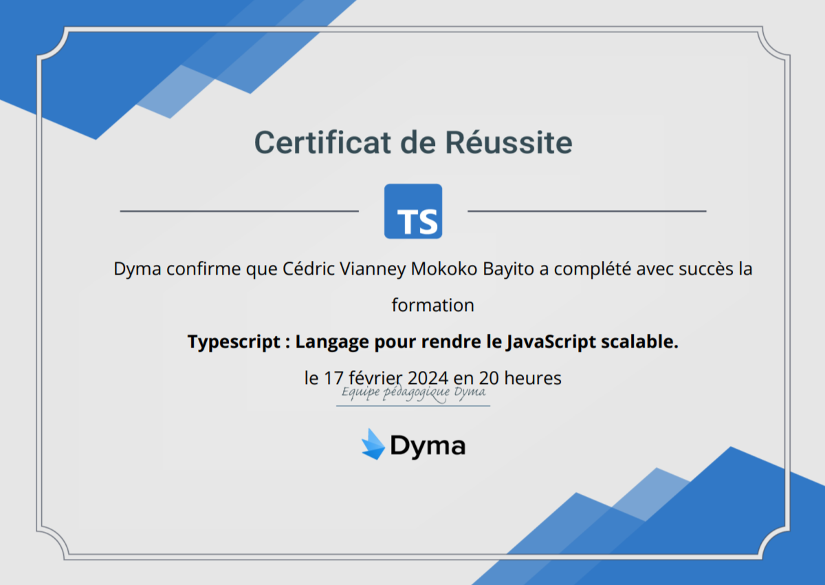 foto attestato TypeScript